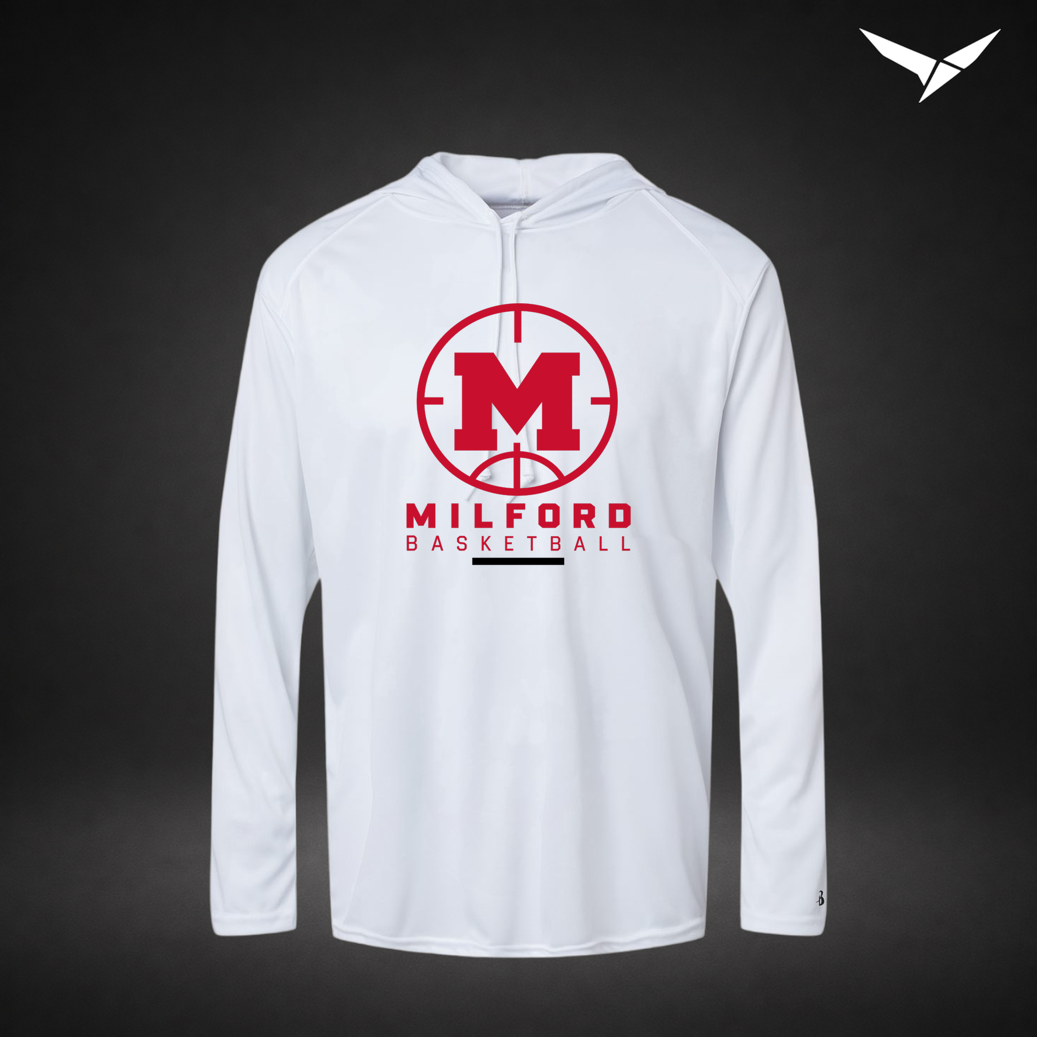 Courtside long-sleeve-hooded-tee — white — Front