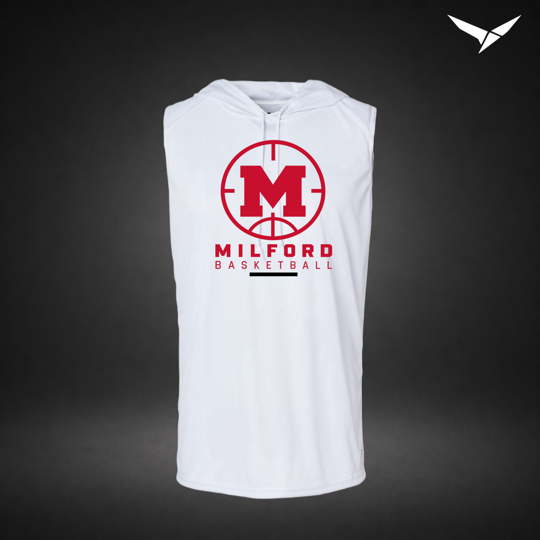 Courtside sleeveless-hoodie — white — Front