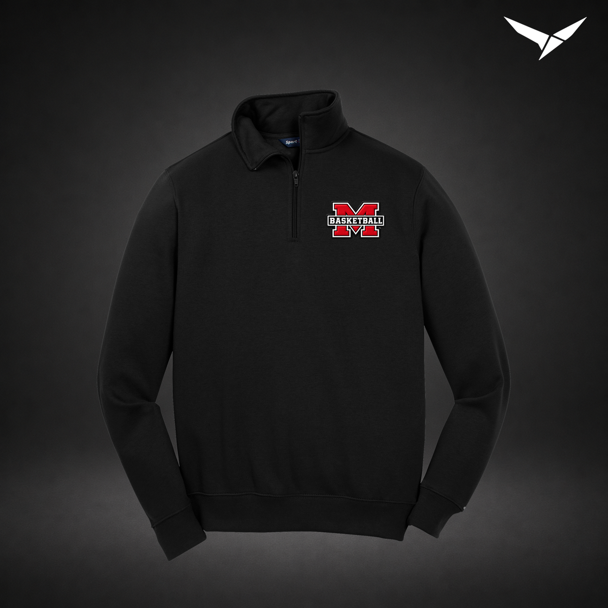 Milford Basketball Fleece Quarter-Zip — mens — Black