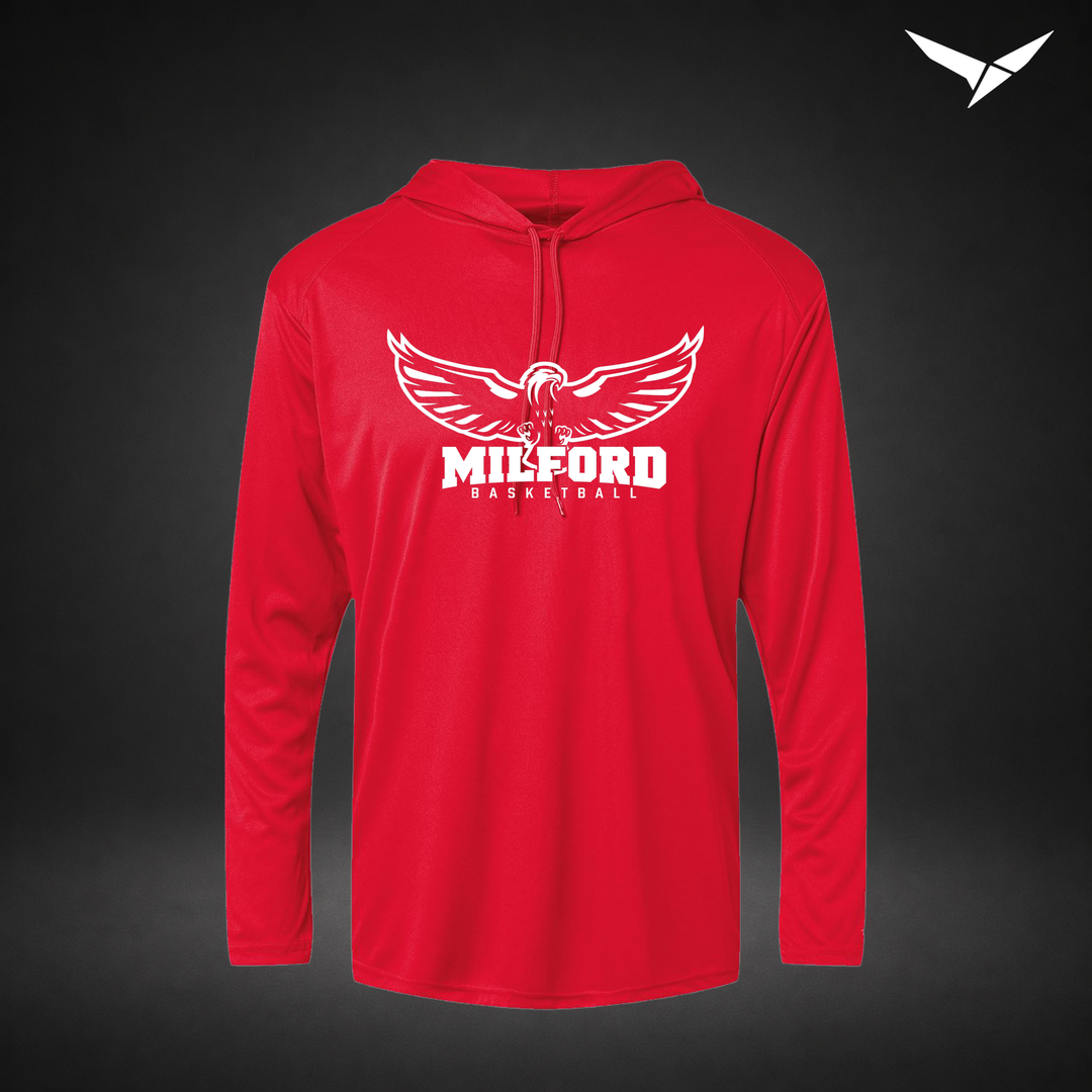 Sixth Man long-sleeve-hooded-tee — red — Front