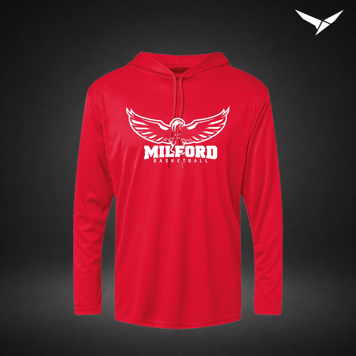 Sixth Man long-sleeve-hooded-tee — red — Front