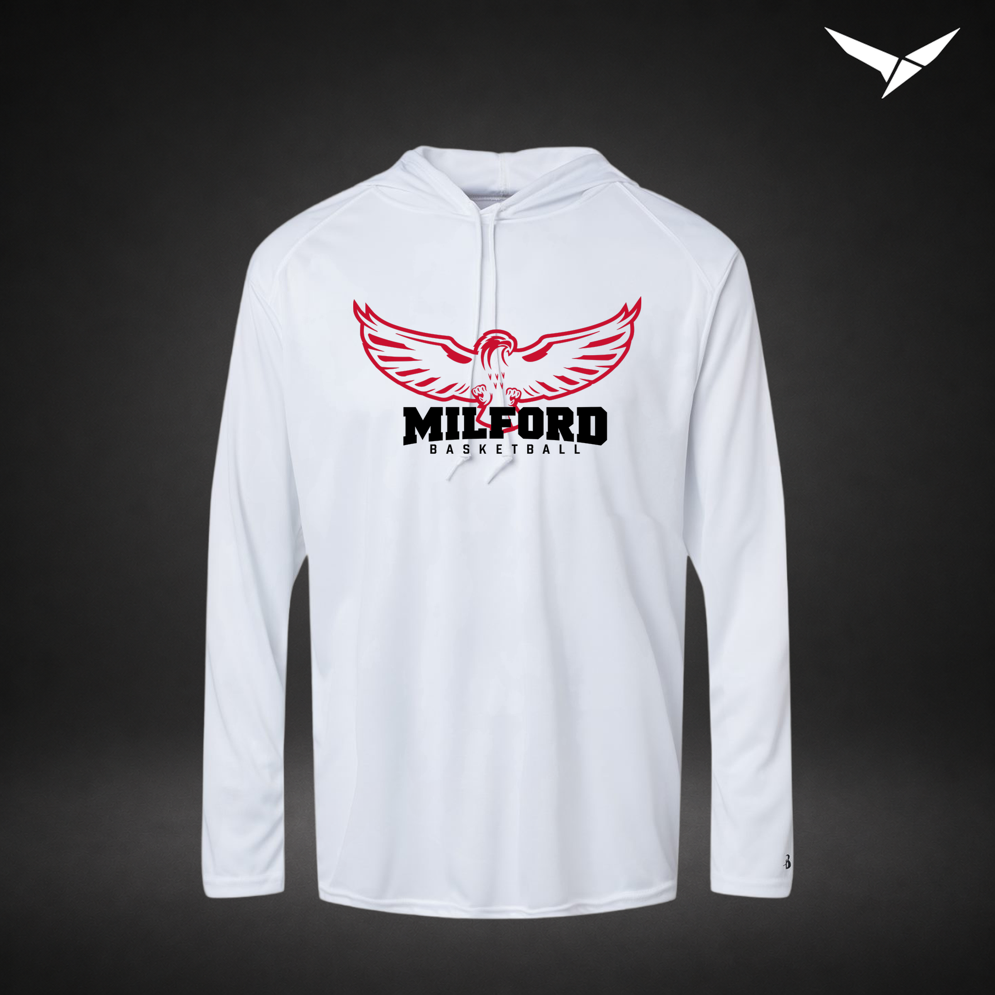 Sixth Man long-sleeve-hooded-tee — white — Front