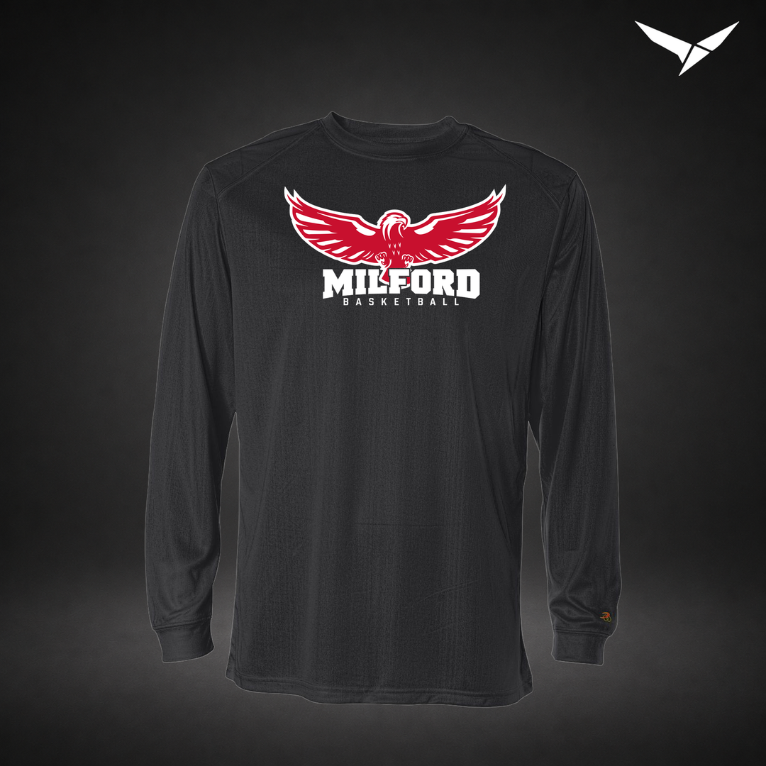 Sixth Man long-sleeve-performance-tee — black — Front