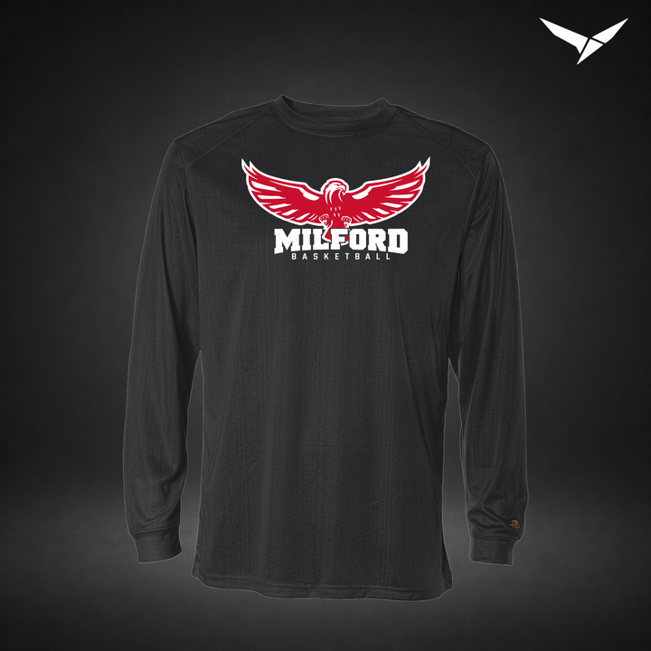 Sixth Man long-sleeve-performance-tee — black — Front