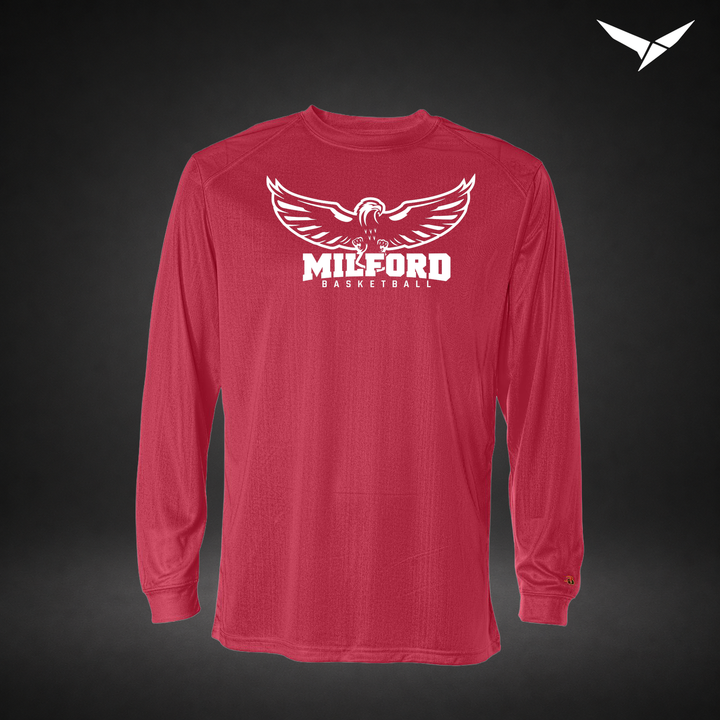 Sixth Man long-sleeve-performance-tee — red — Front