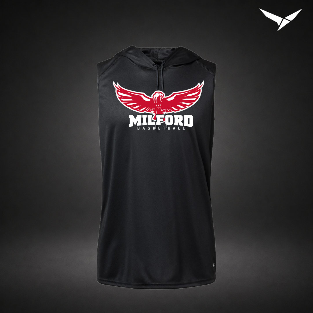 Sixth Man sleeveless-hoodie — black — Front