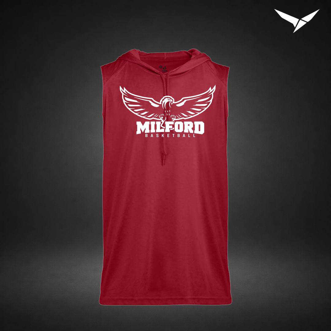 Sixth Man sleeveless-hoodie — red — Front