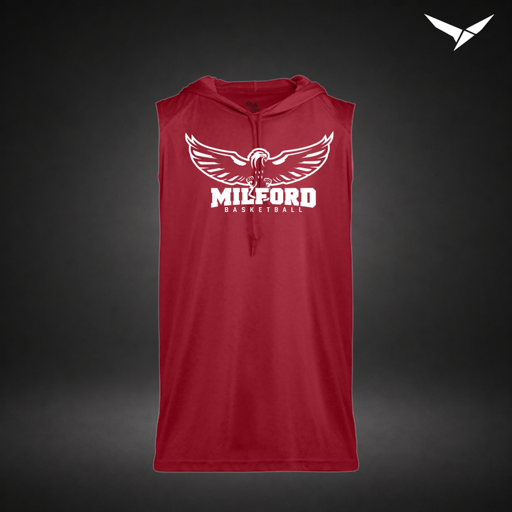 Sixth Man sleeveless-hoodie — red — Front