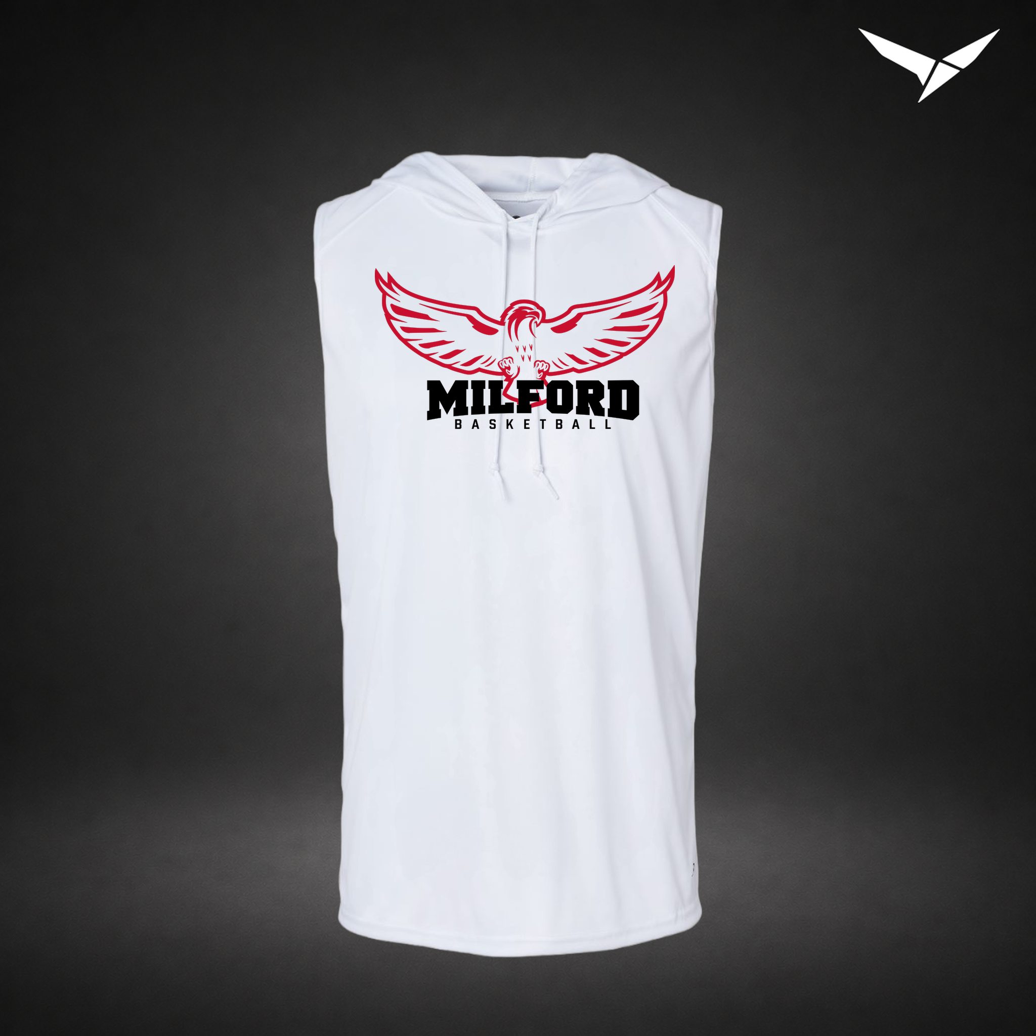 Sixth Man sleeveless-hoodie — white — Front