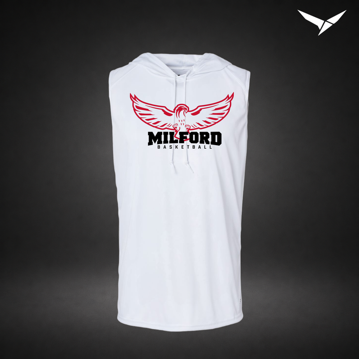 Sixth Man sleeveless-hoodie — white — Front