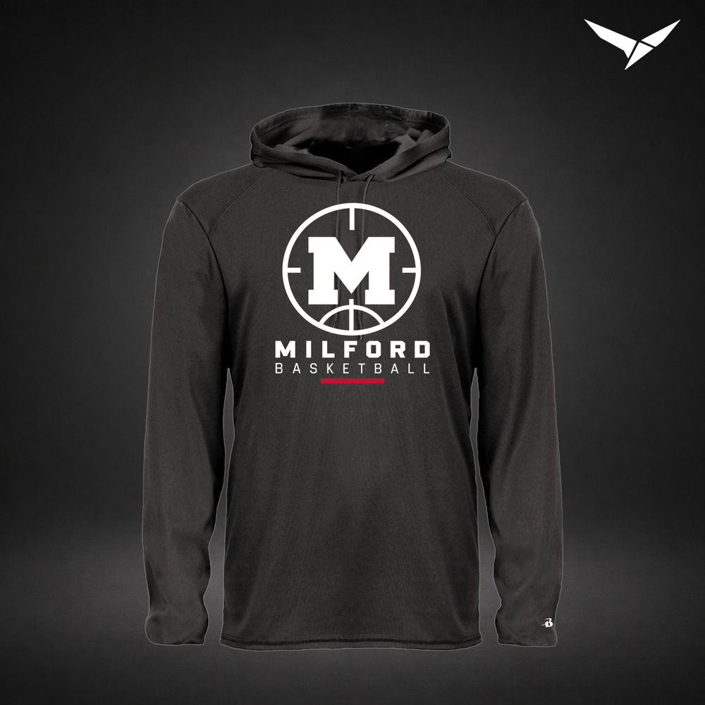 Courtside long-sleeve-hooded-tee — black — Front
