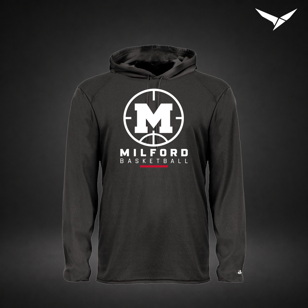 Courtside long-sleeve-hooded-tee — black — Front