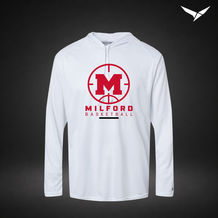 Courtside long-sleeve-hooded-tee — white — Front