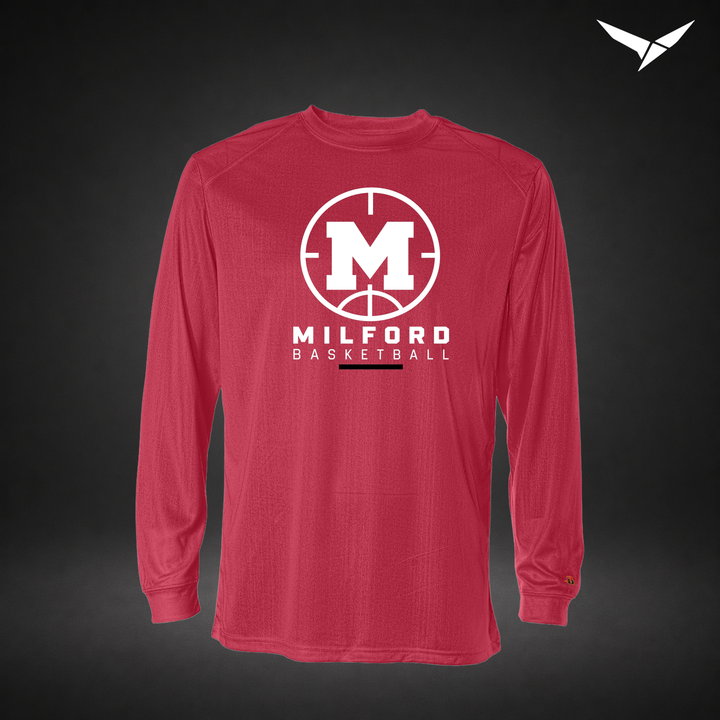 Courtside long-sleeve-performance-tee — red — Front