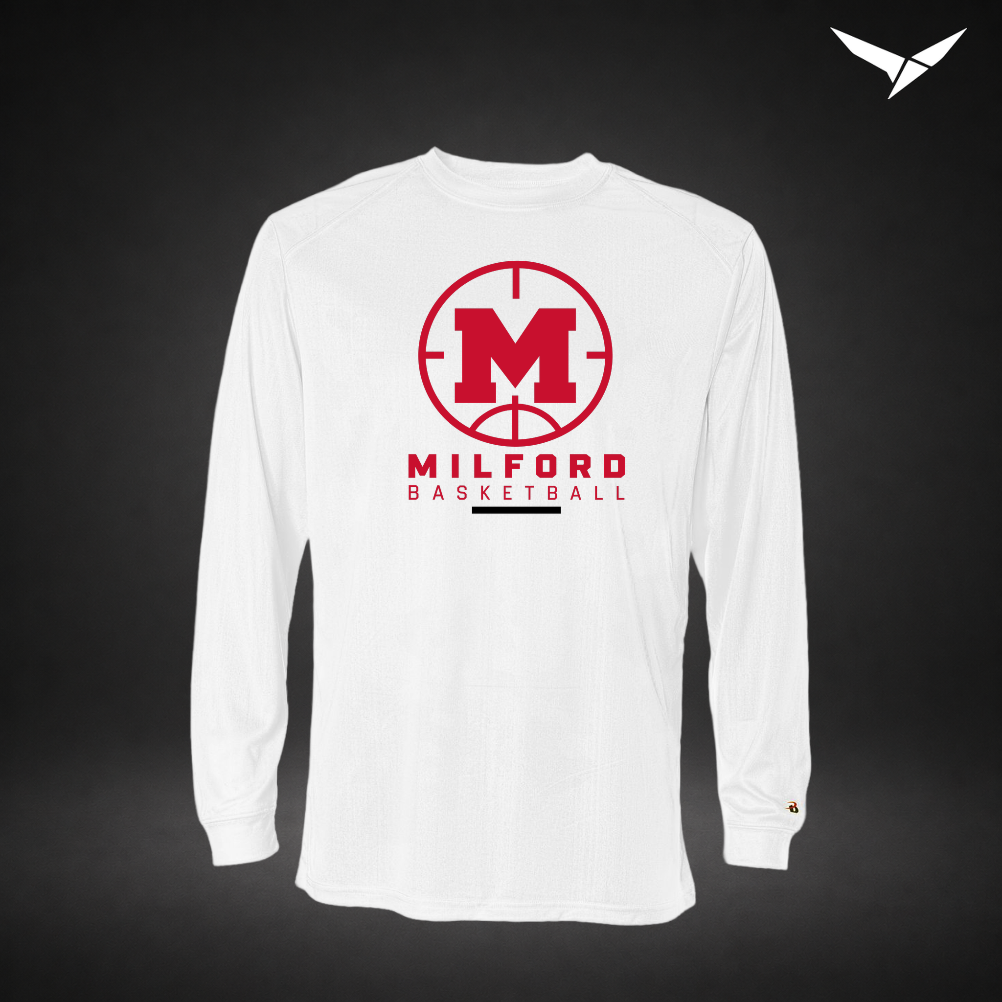 Courtside long-sleeve-performance-tee — white — Front