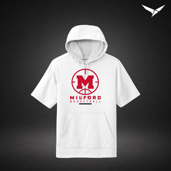 Courtside short-sleeve-hoodie — white — Front
