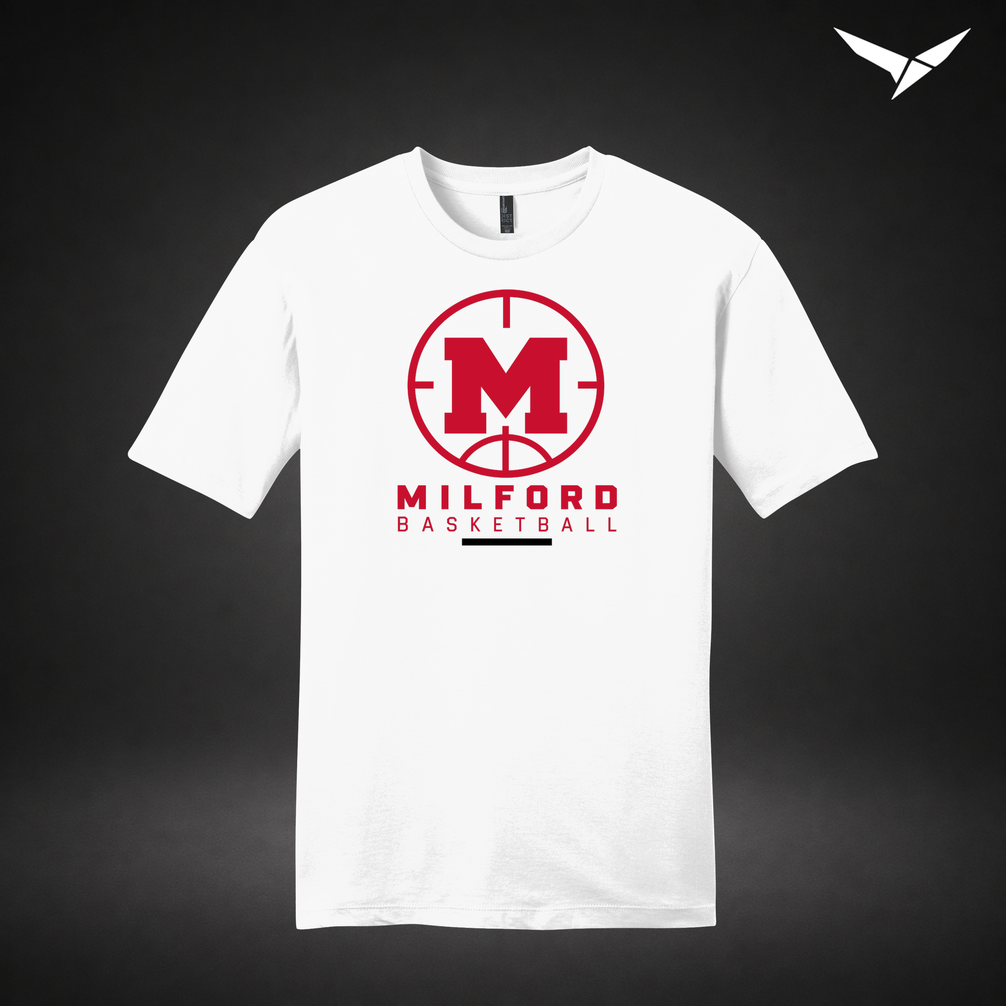 Courtside tee — white — Front