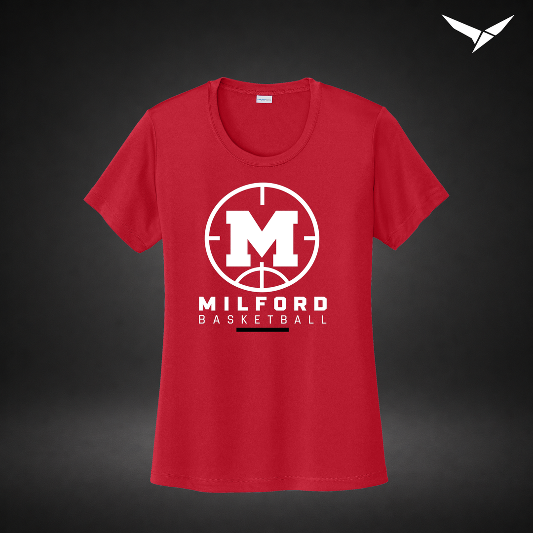 Courtside womens-performance-tee — red — Front