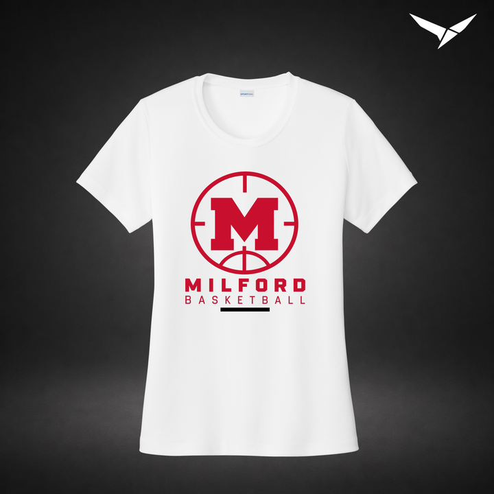 Courtside womens-performance-tee — white — Front