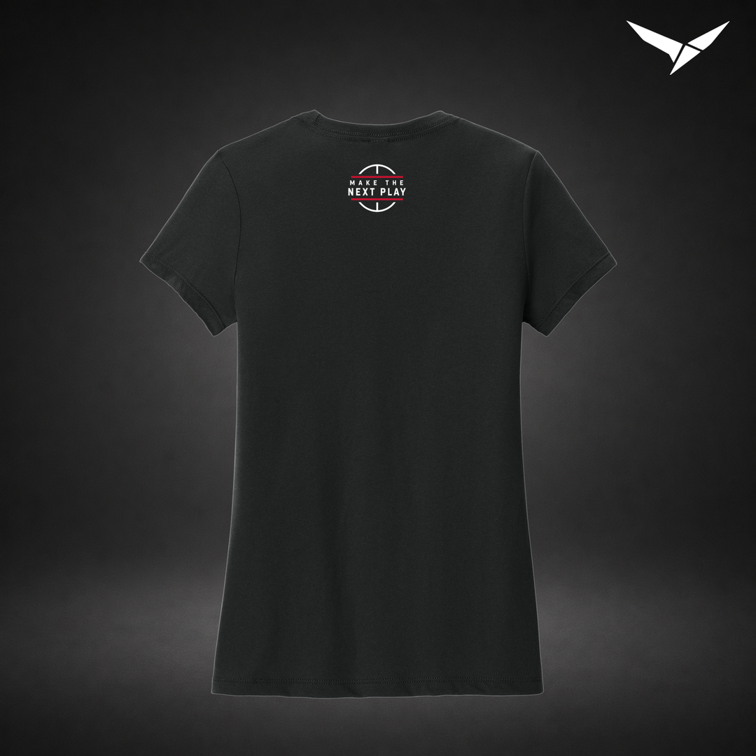 Courtside womens-tee — black — Back