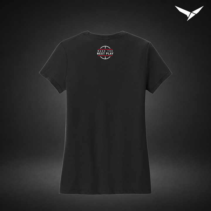 Courtside womens-tee — black — Back