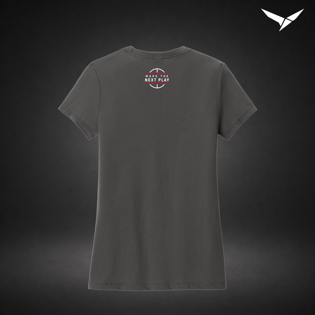 Courtside womens-tee — grey — Back