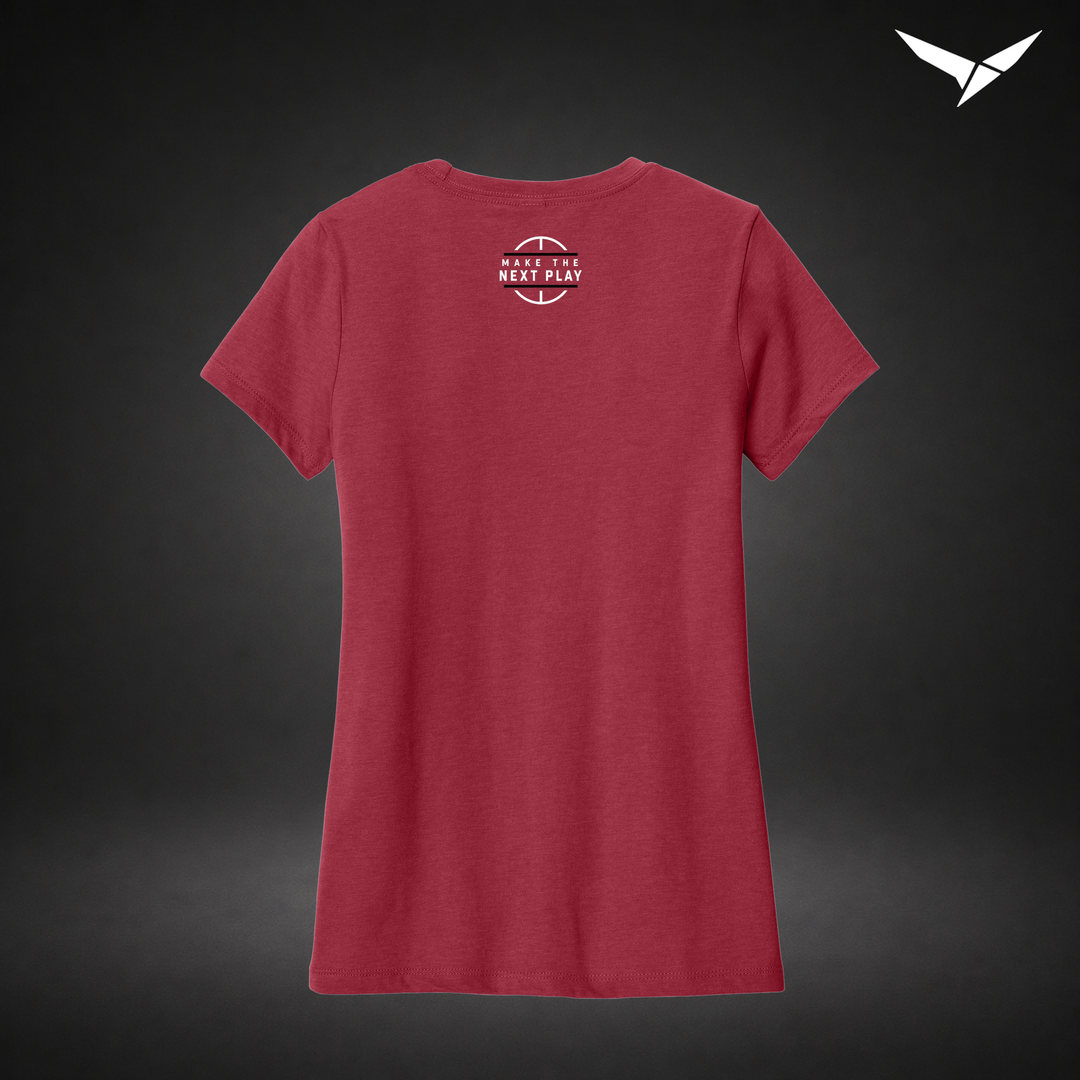 Courtside womens-tee — red — Back