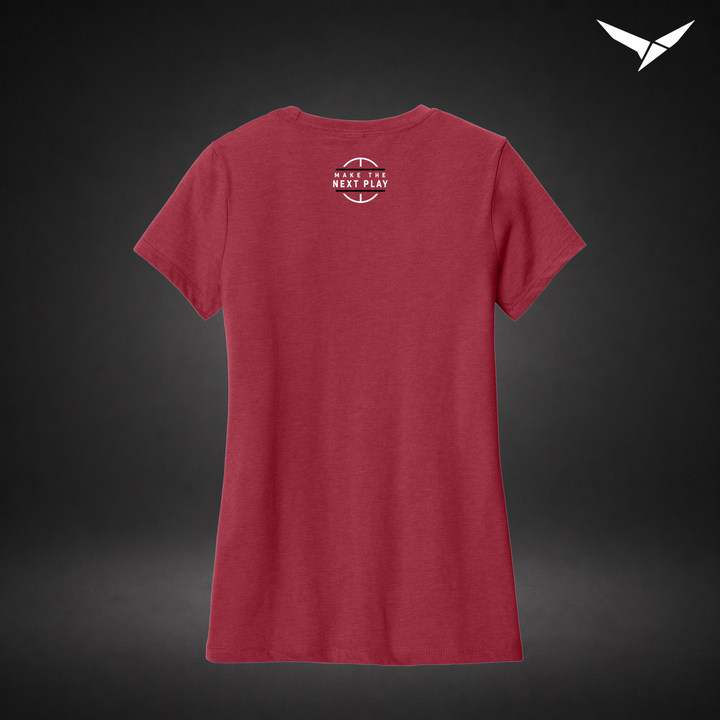 Courtside womens-tee — red — Back