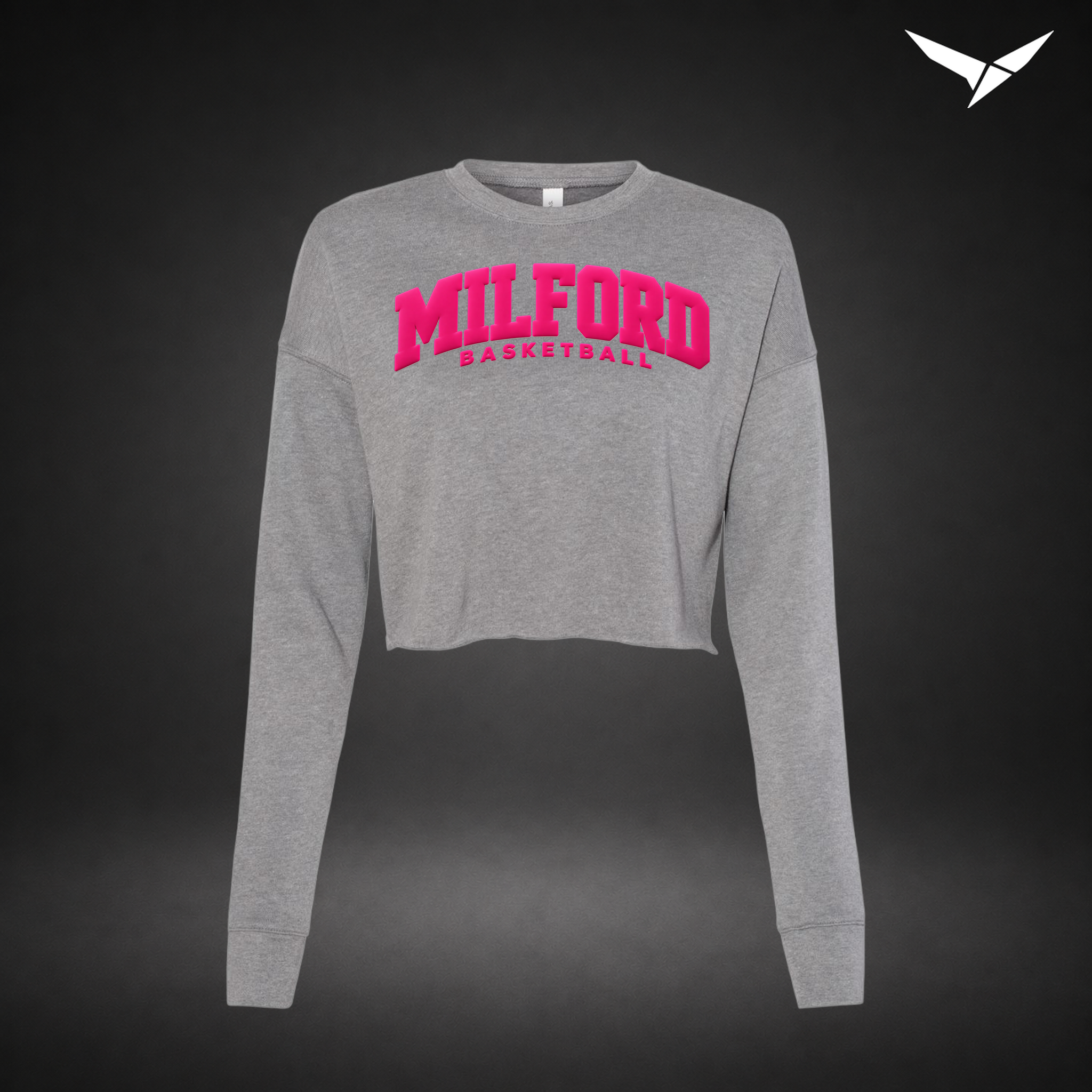 Elevated crop-crewneck — grey — Front