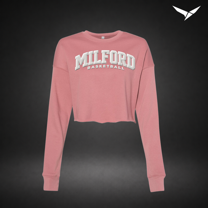 Elevated crop-crewneck — mauve — Front