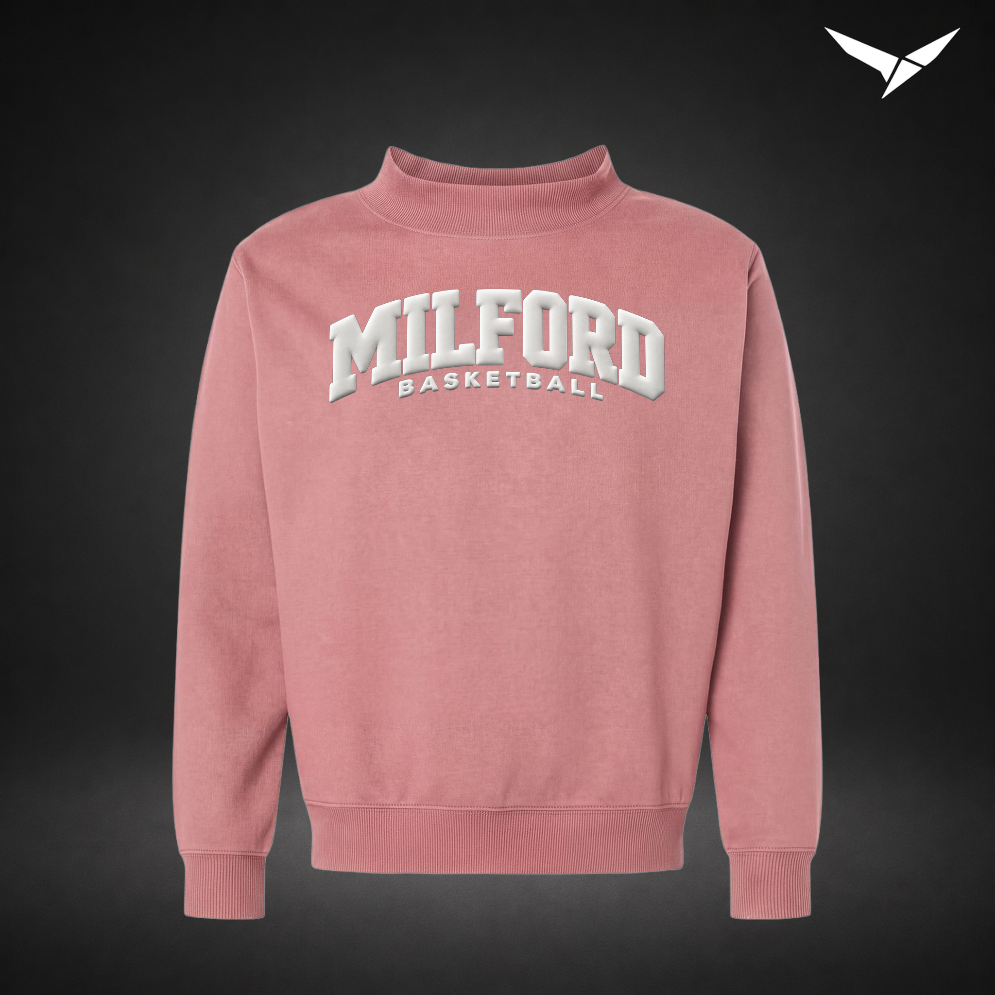 Elevated mock-neck-crewneck — mauvelous — Front