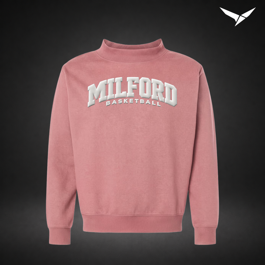 Elevated mock-neck-crewneck — mauvelous — Front