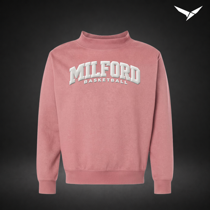 Elevated mock-neck-crewneck — mauvelous — Front