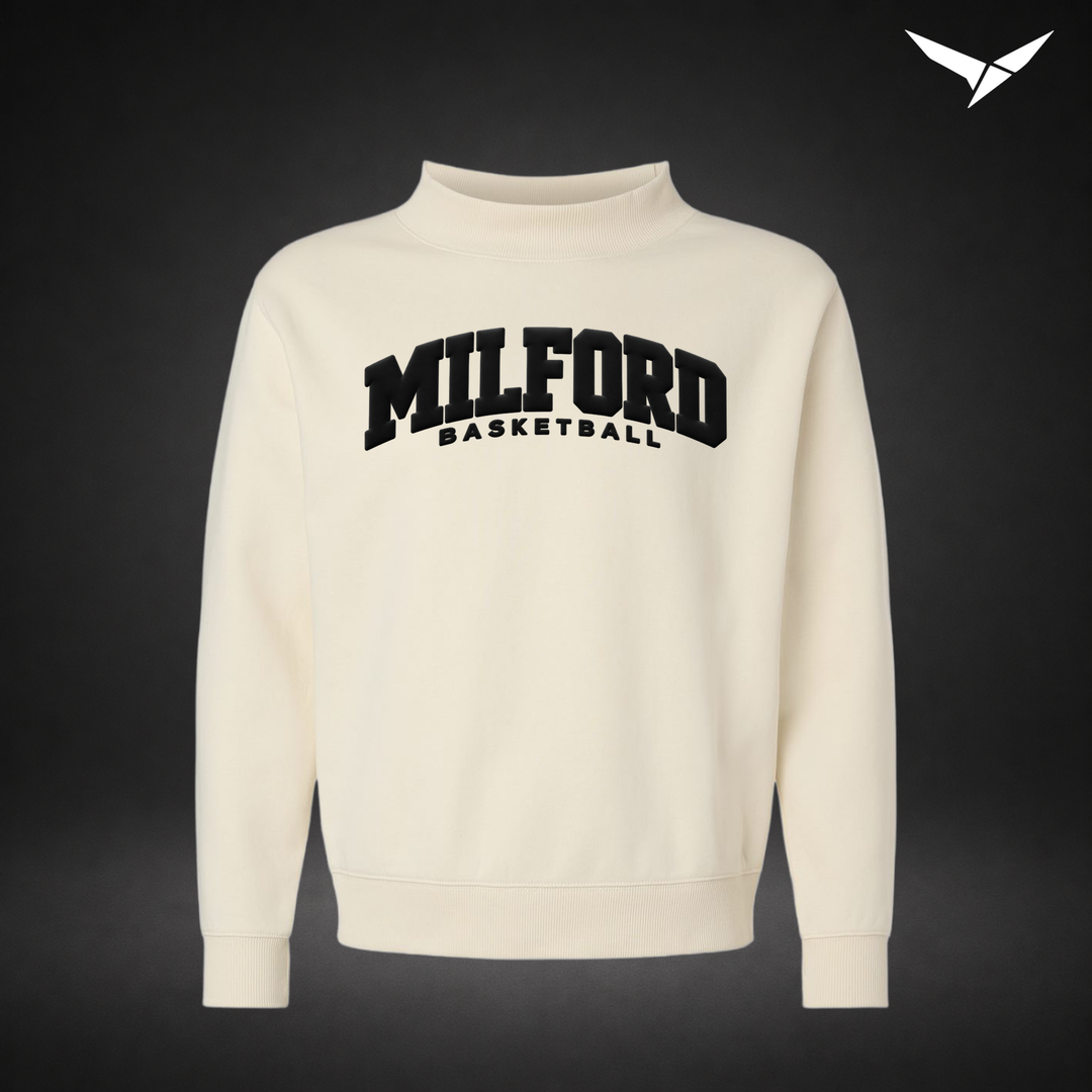 Elevated mock-neck-crewneck — natural — Front