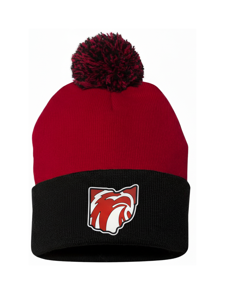 Milford Ohio Beanie Hat - Red/Black