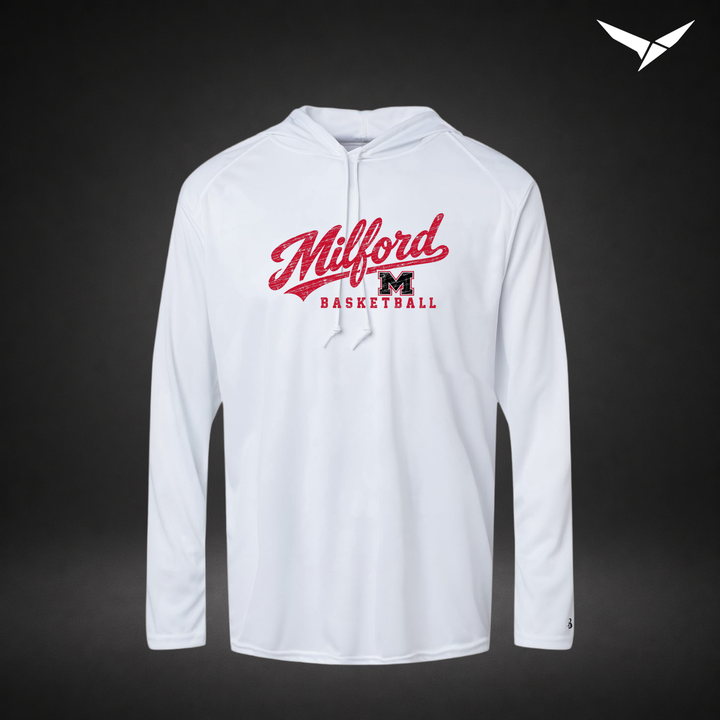 Hardwood long-sleeve-hooded-tee — white — Front