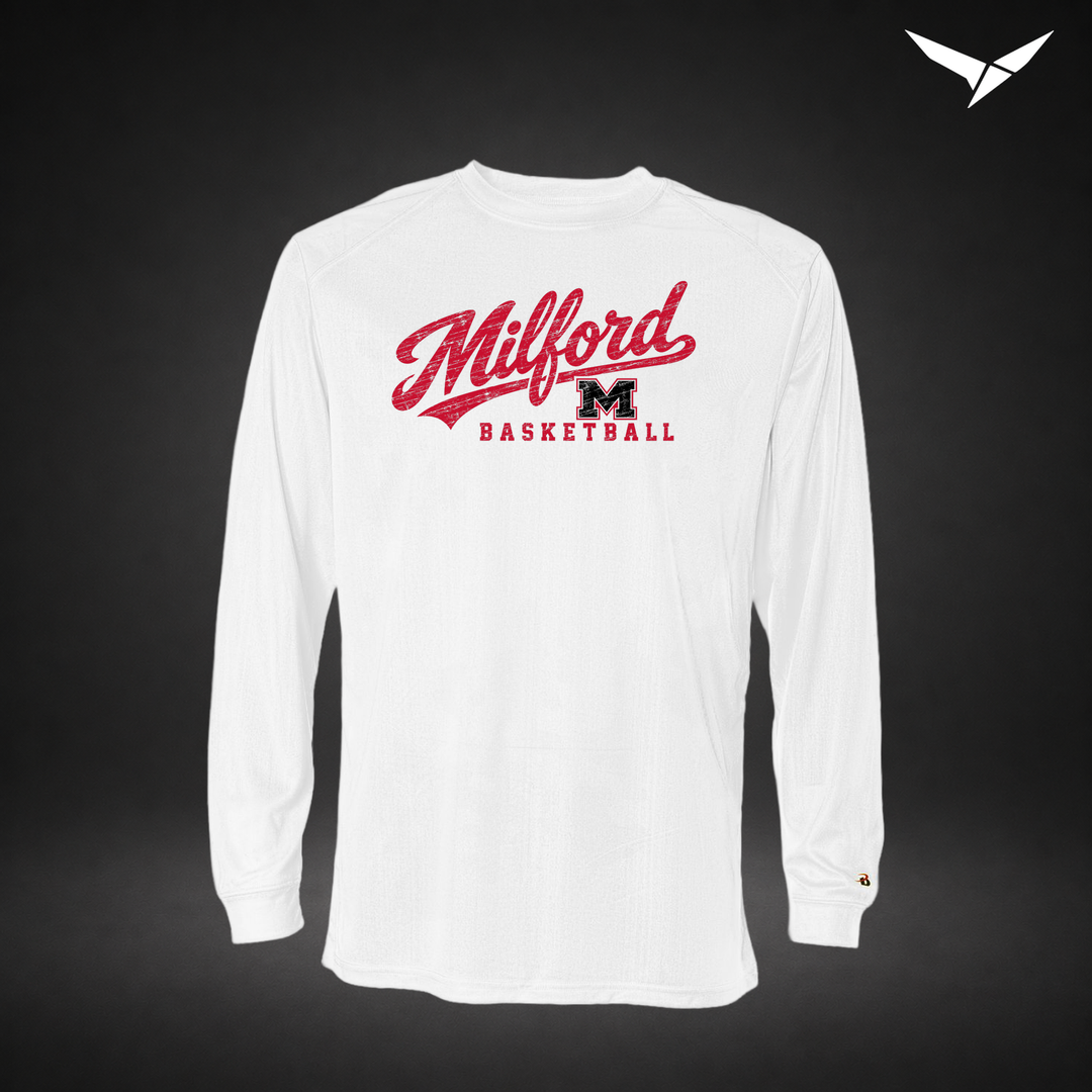 Hardwood long-sleeve-performance-tee — white — Front