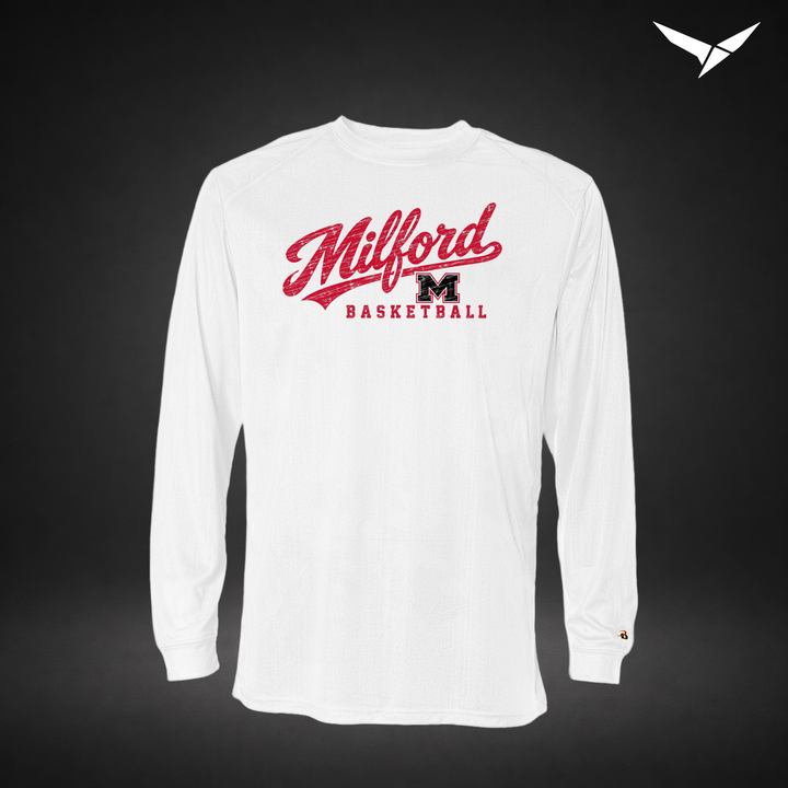 Hardwood long-sleeve-performance-tee — white — Front