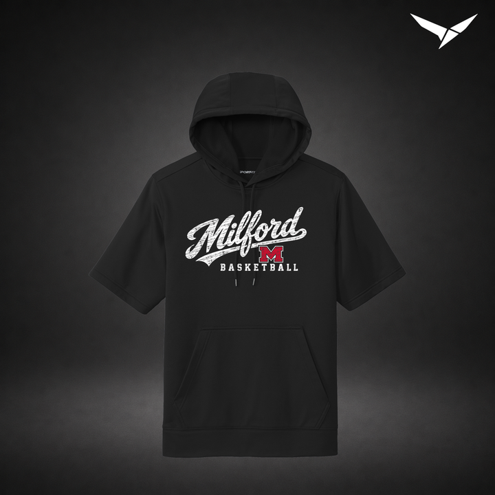 Hardwood short-sleeve-hoodie — black — Front