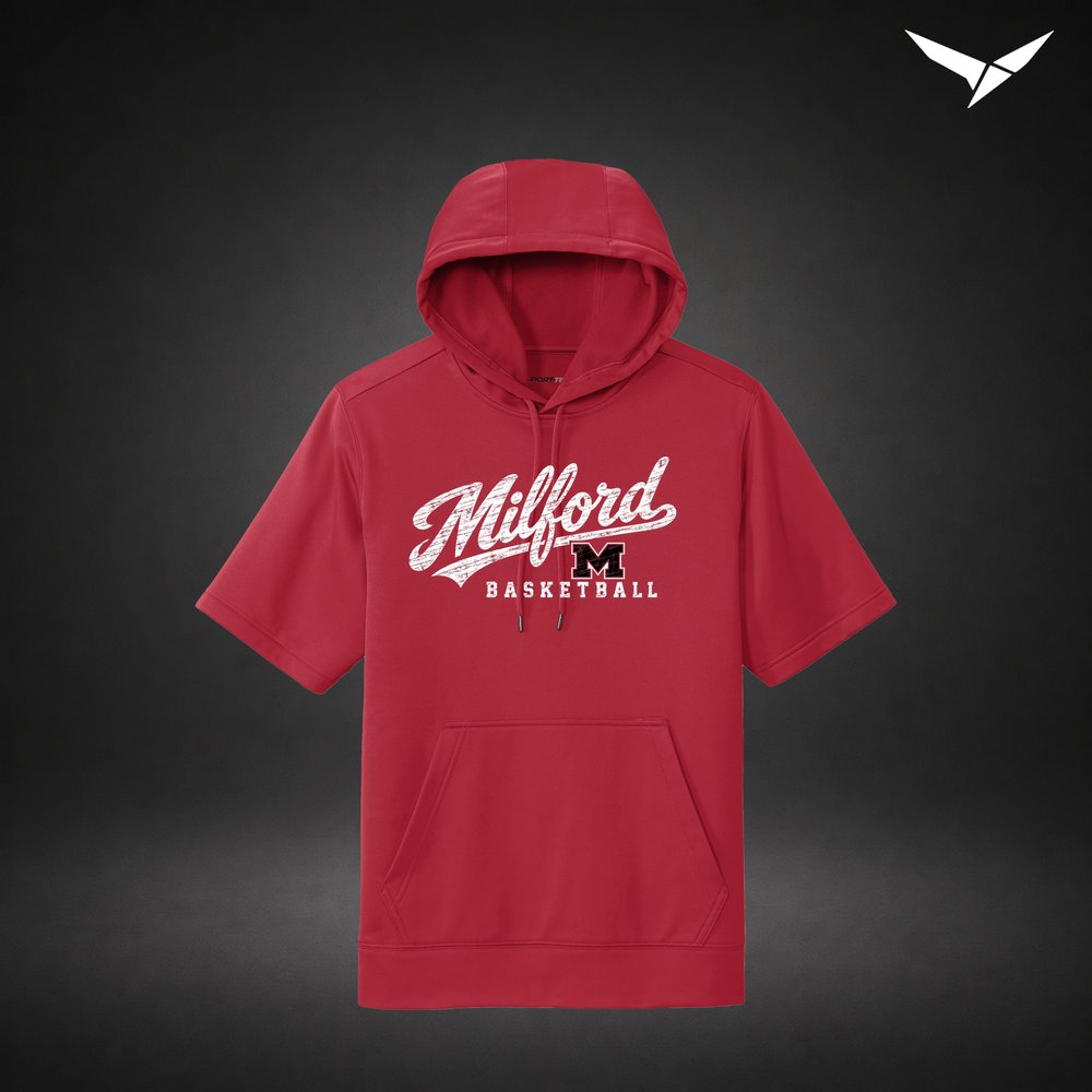 Hardwood short-sleeve-hoodie — red — Front