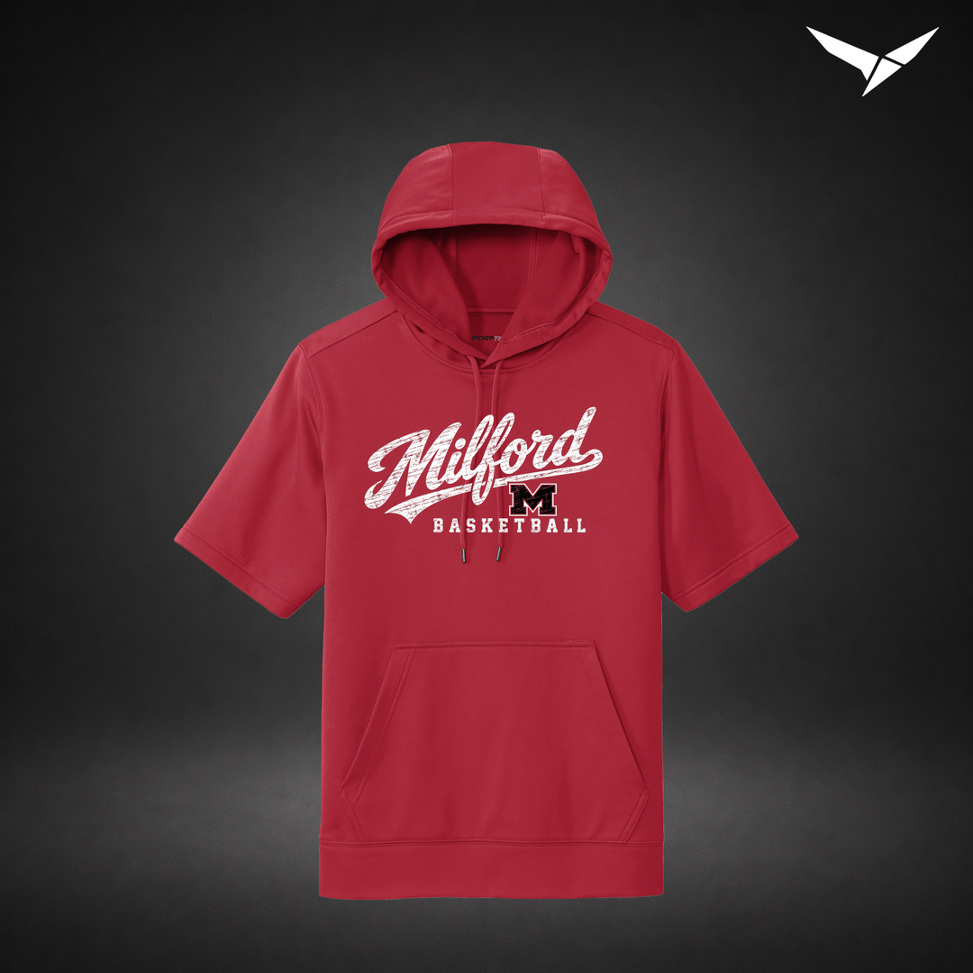 Hardwood short-sleeve-hoodie — red — Front