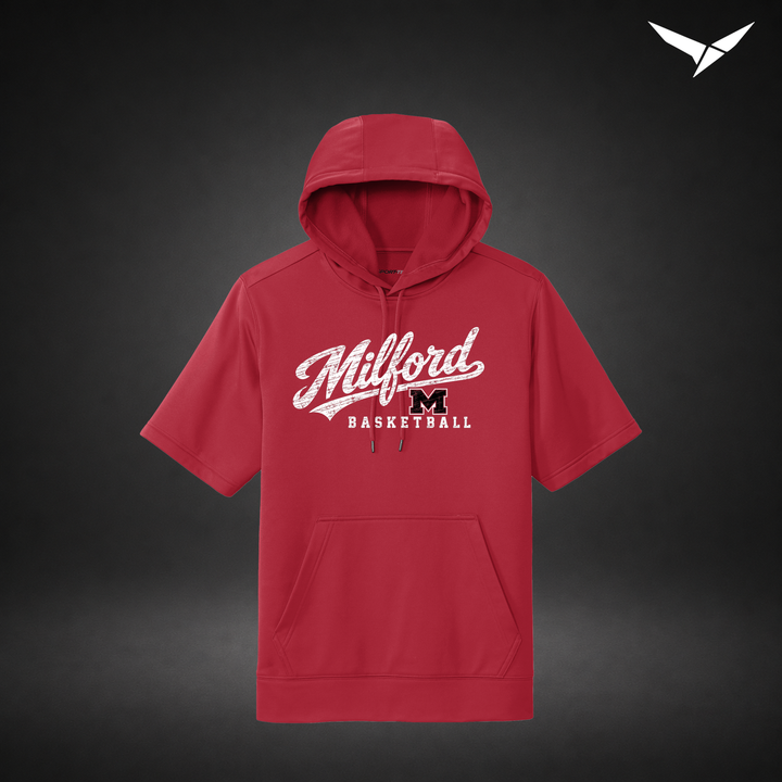 Hardwood short-sleeve-hoodie — red — Front