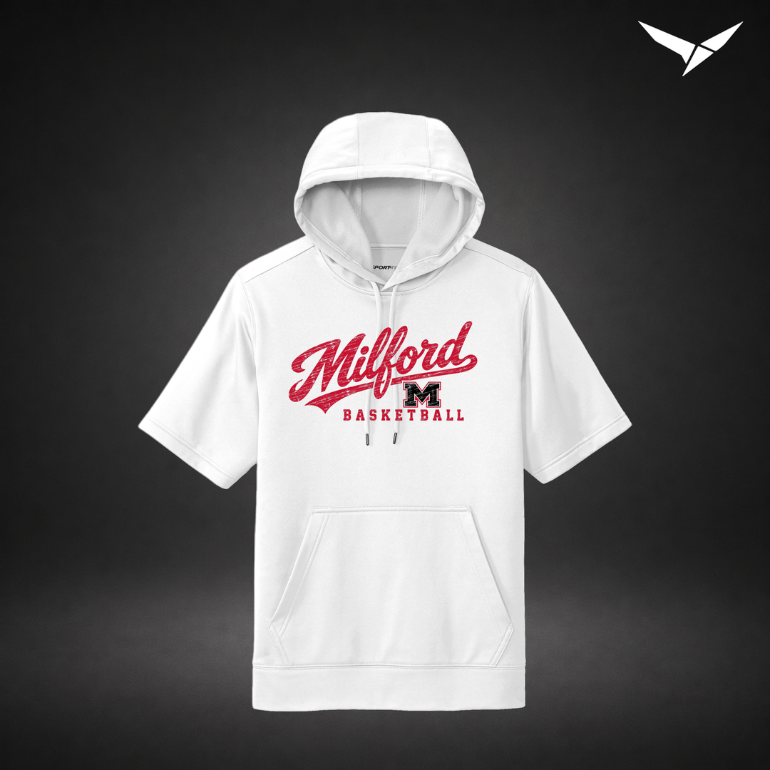Hardwood short-sleeve-hoodie — white — Front