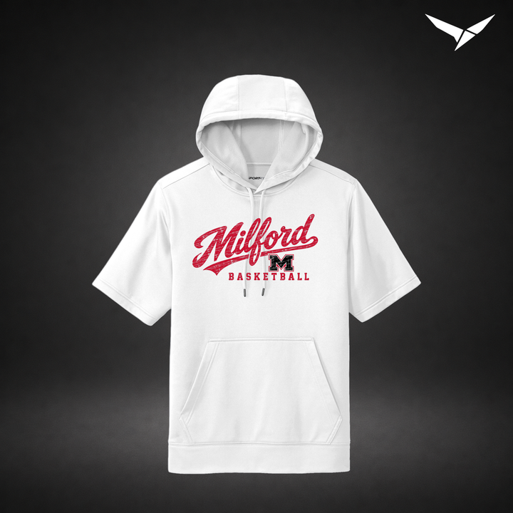 Hardwood short-sleeve-hoodie — white — Front