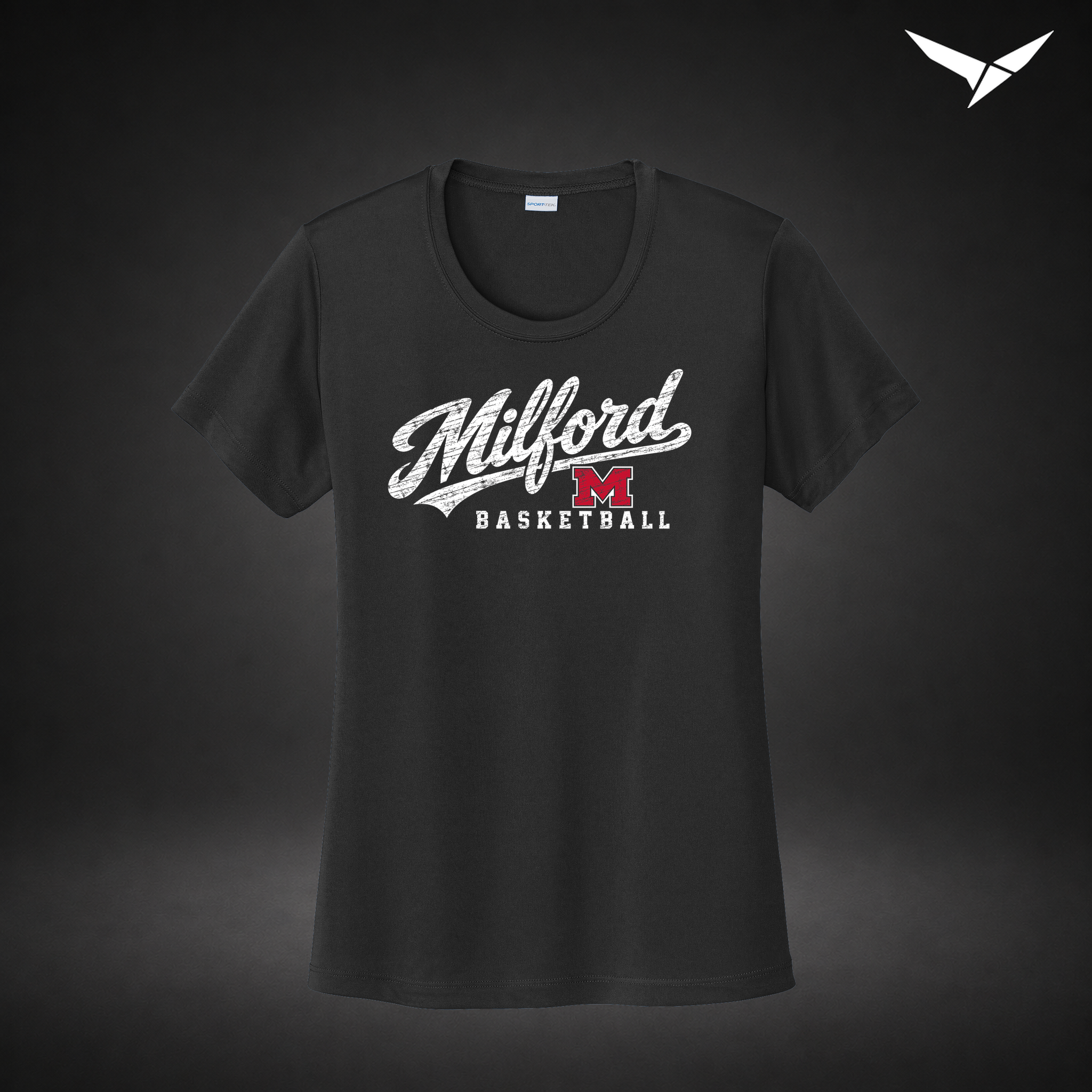 Hardwood womens-performance-tee — black — Front