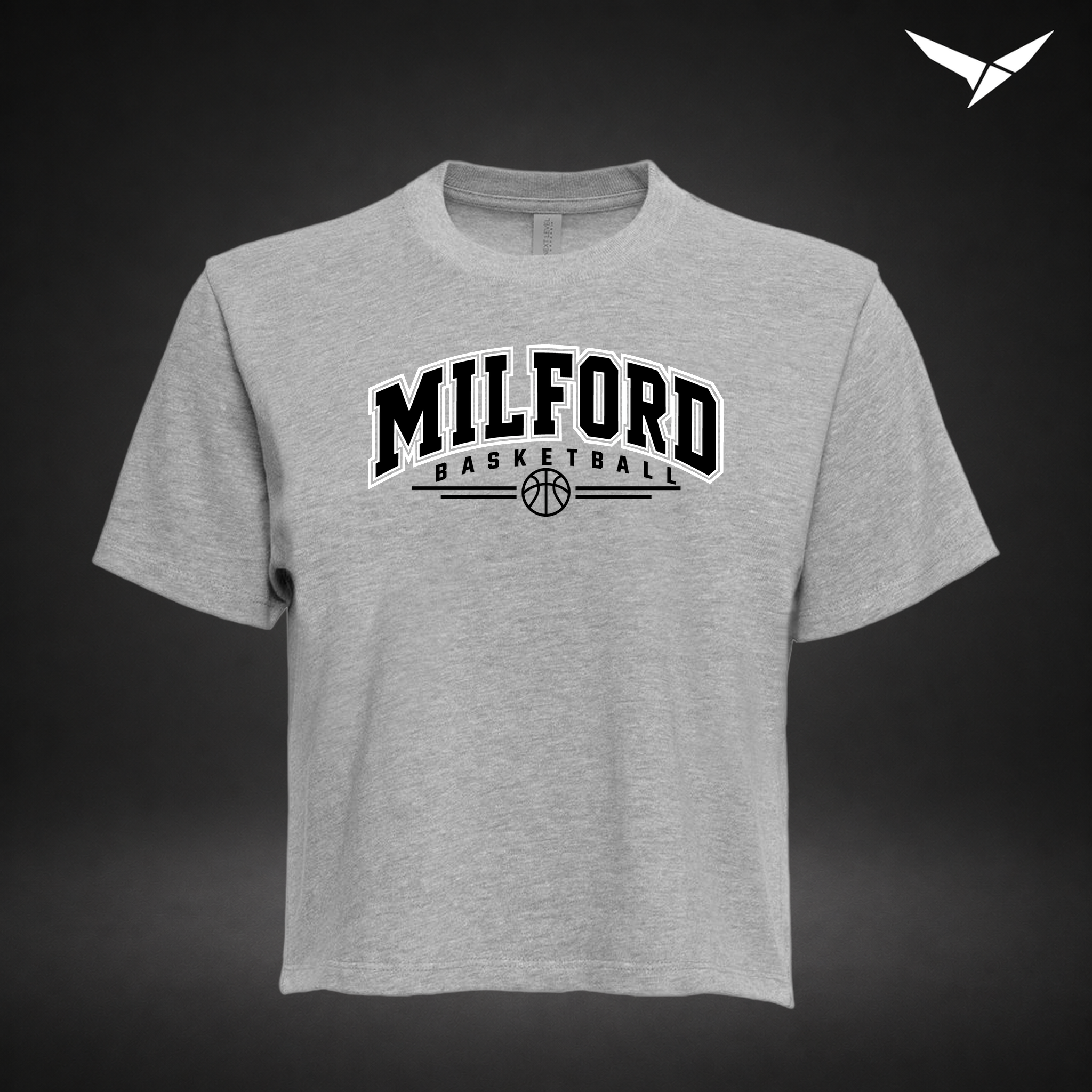 Her Game boxy-tee — heather grey — Front