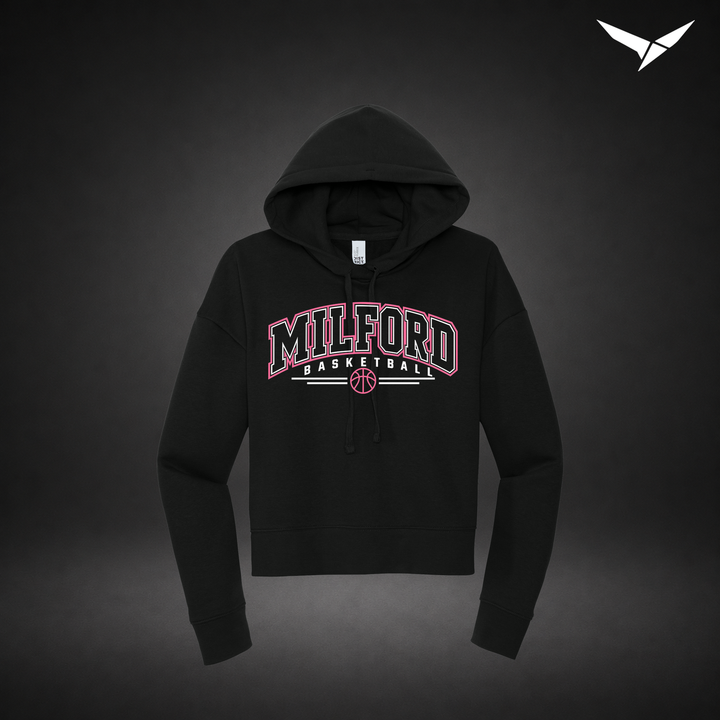 Her Game cropped-hoodie — black — Front