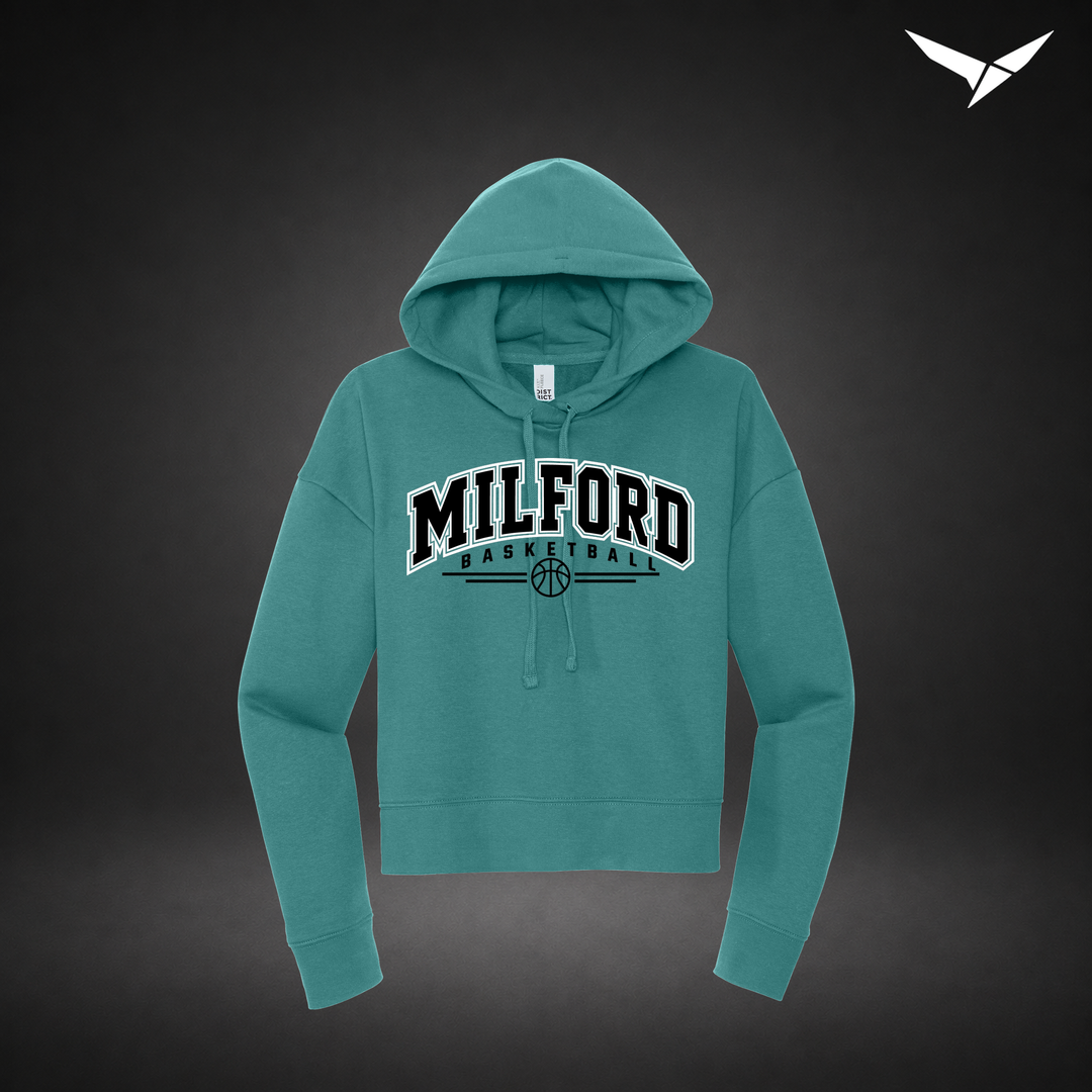 Her Game cropped-hoodie — eucalyptus blue — Front