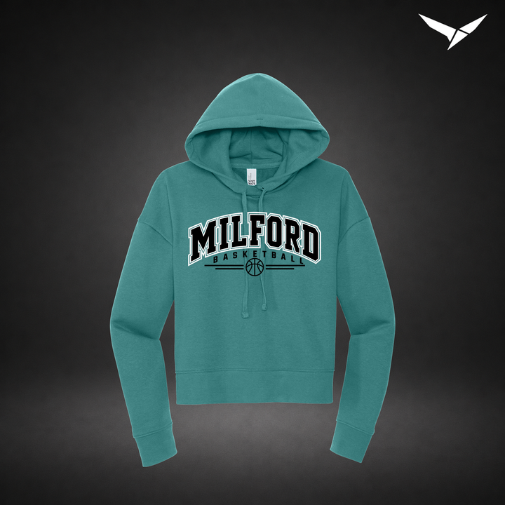 Her Game cropped-hoodie — eucalyptus blue — Front