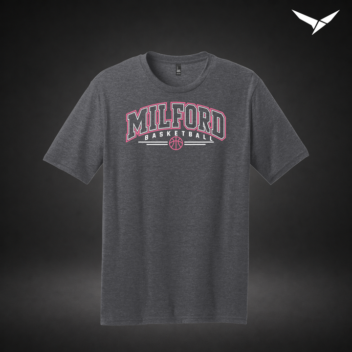 Her Game tee — heathered charcoal — Front